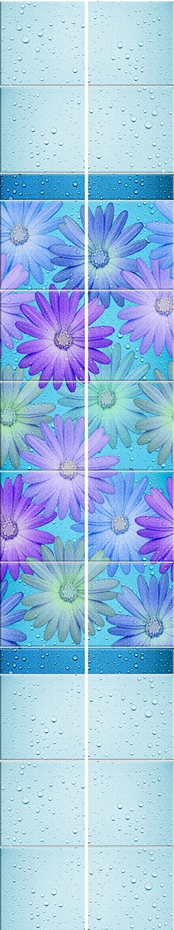  Панель ПВХ 250 Синие цветы