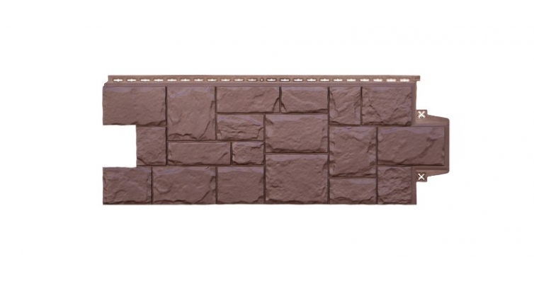Фасадная панель GrandLine Крупный камень коричневый