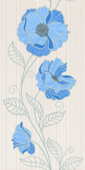  Панель ПВХ "Орто" Рогожка синий цветок 234